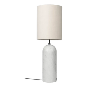 Gravity Floor Lamp - XL High Floor Lamps Gubi Canvas Shade White Marble 