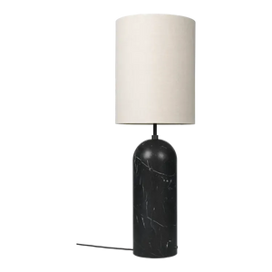 Gravity Floor Lamp - XL High Floor Lamps Gubi Canvas Shade Black Marble 