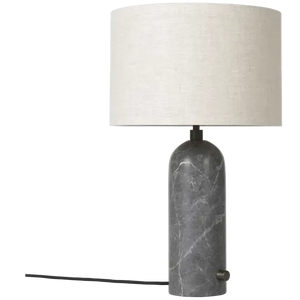 Gravity Table Lamp Table Lamps Gubi Grey Marble Canvas Shade Large