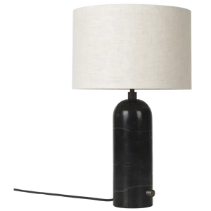 Gravity Table Lamp Table Lamps Gubi Blackened Steel Canvas Shade Large