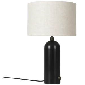 Gravity Table Lamp Table Lamps Gubi Black Marble Canvas Shade Large