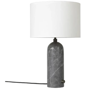 Gravity Table Lamp Table Lamps Gubi Grey Marble White shade Large