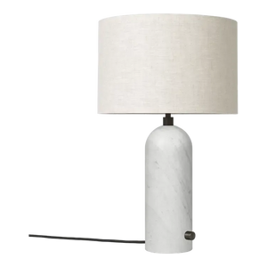 Gravity Table Lamp Table Lamps Gubi White Marble Canvas Shade Small
