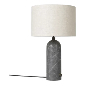 Gravity Table Lamp Table Lamps Gubi Grey Marble Canvas Shade Small