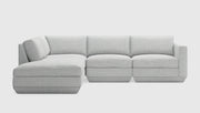 Gus Modern Podium Modular 4PC Lounge Sectional A — Bayview Silver / Left Facing