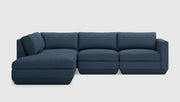 Gus Modern Podium Modular 4PC Lounge Sectional A — Hanson Navy / Left Facing