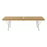 Herman Miller Nelson Platform Bench with metal base, 48-inch White Oak, front view