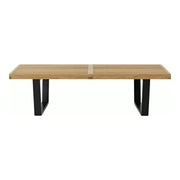 Herman Miller Nelson Platform Bench with wood base, 48-inch White Oak, front view
