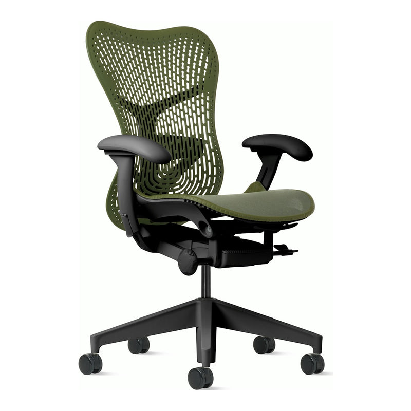 Herman Miller Mirra 2 Chair, Olive, Graphite frame, TriFlex Polymer back