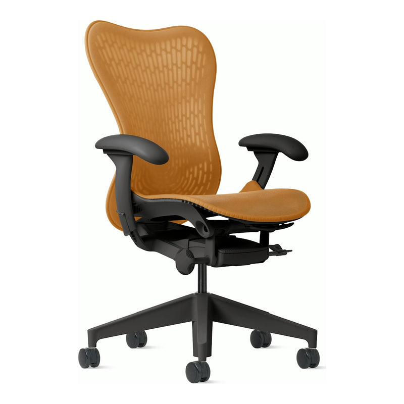 Herman Miller Mirra 2 Chair, Ochre, Graphite frame, Butterfly Suspension back