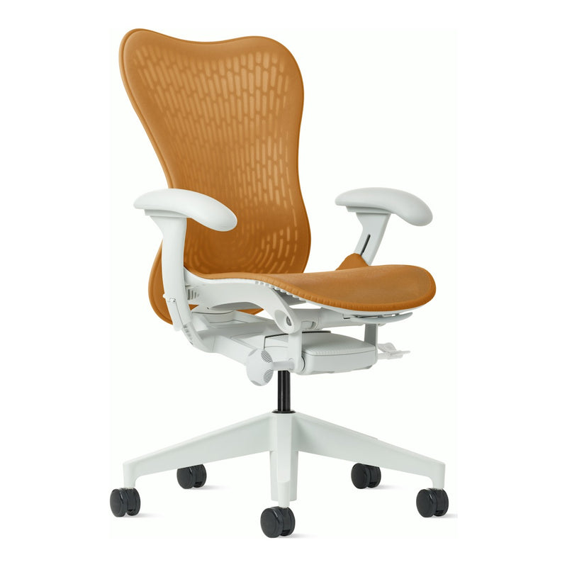 Herman Miller Mirra 2 Chair, Ochre, Alpine frame, Butterfly Suspension back