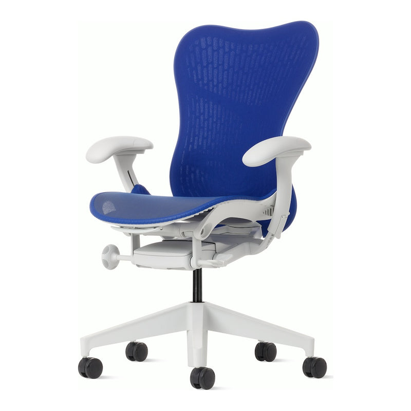Herman Miller Mirra 2 Chair, Cordovan / Ultramarine Blue, Alpine frame, Butterfly Suspension back