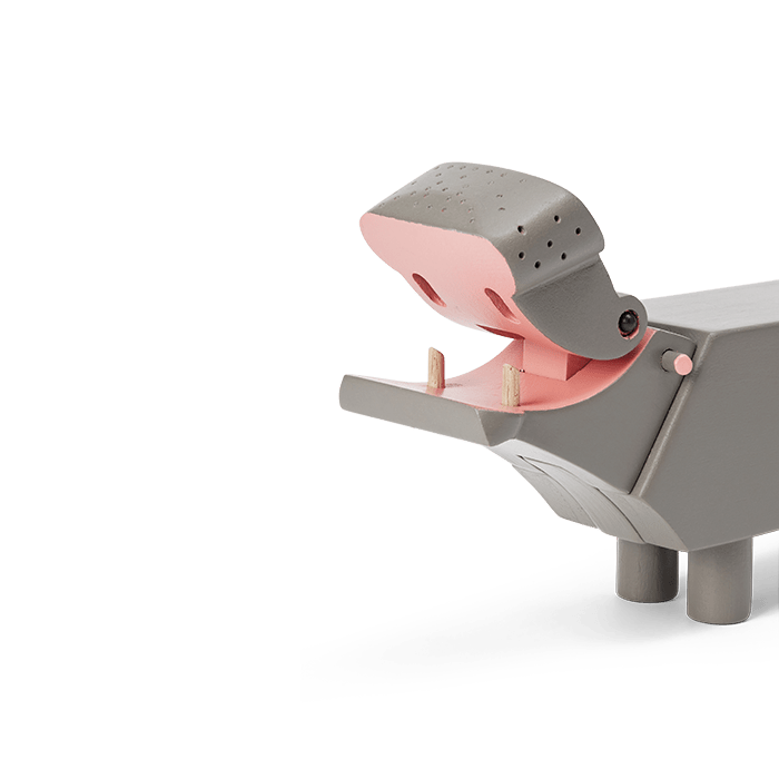 Kay Bojesen Liliput Hippo, Grey, view 3