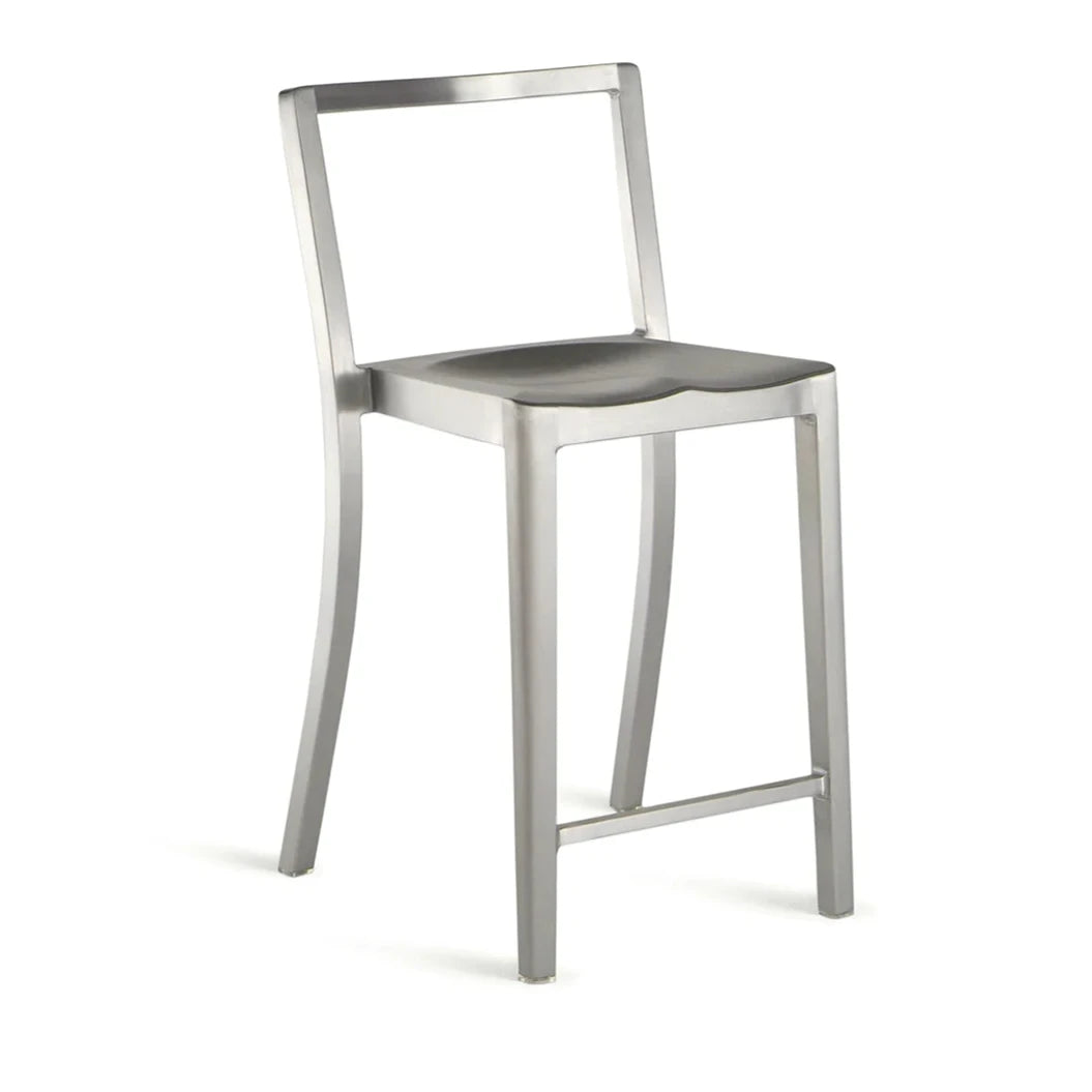 Emeco Icon Counter Stool Side/Dining Emeco Hand Brushed No Seat Pad No Glides