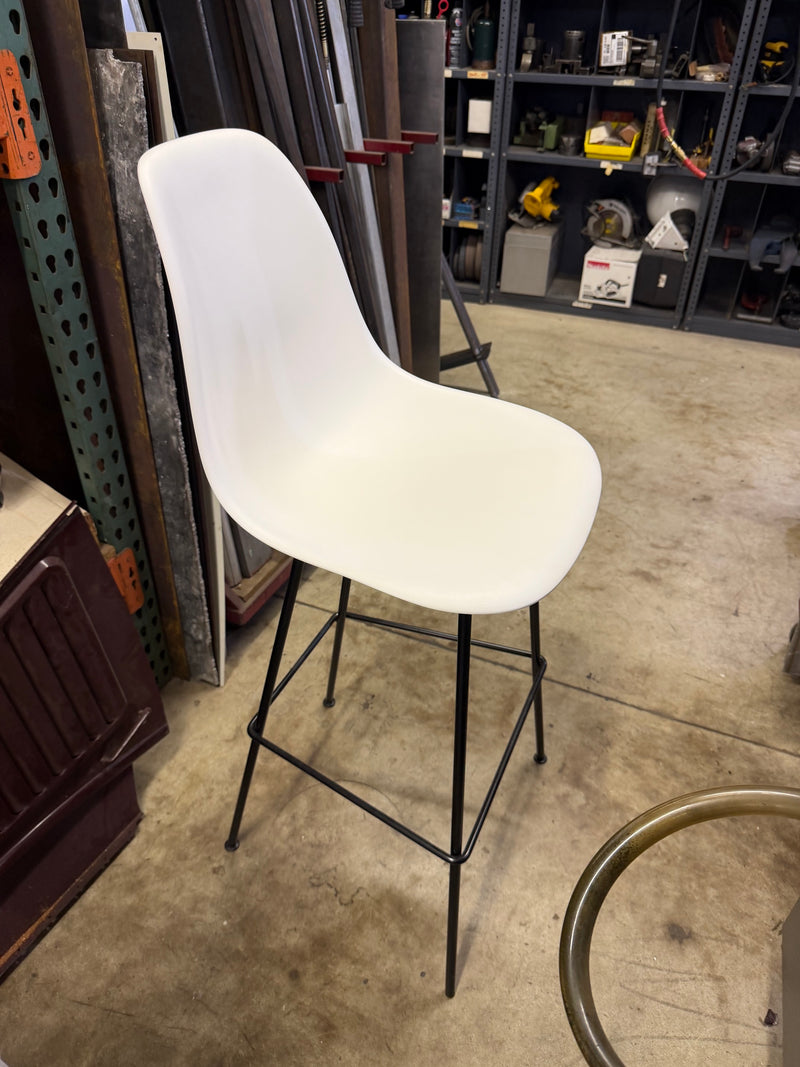 Eames Molded Plastic Bar Stool** Floor Sample****White/Black****