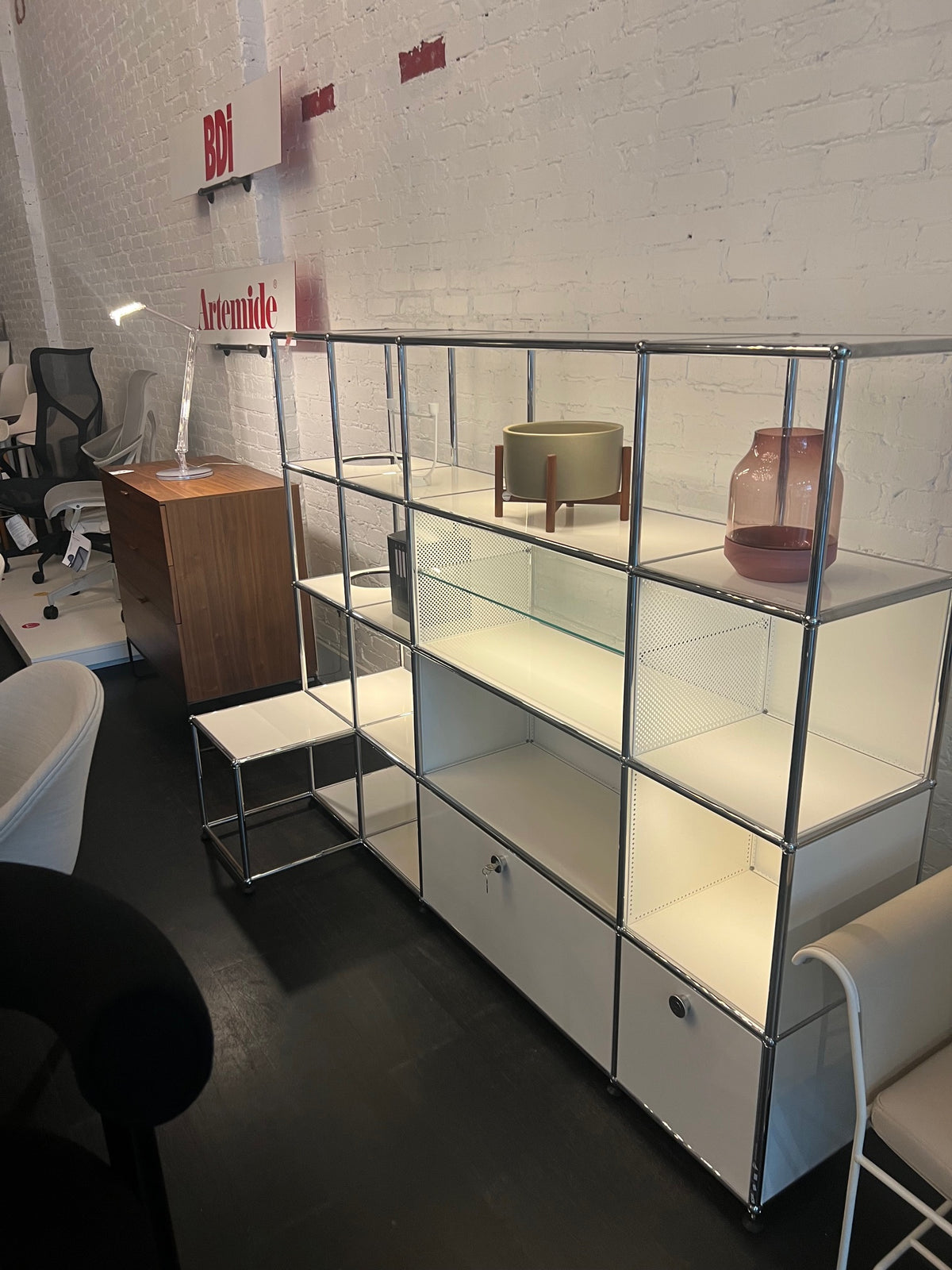 USM Haller &quot;E&quot;- Custom Wall Unit, Pure White - w/Light ***MOVING SALE***