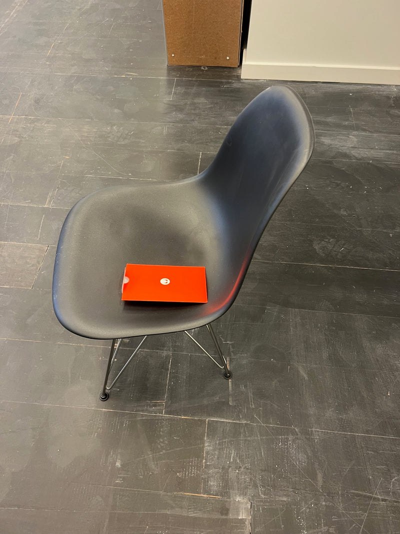 Eames Molded Plastic Chair Cris Cross Base***Moving Sale**** Black seat chrome base
