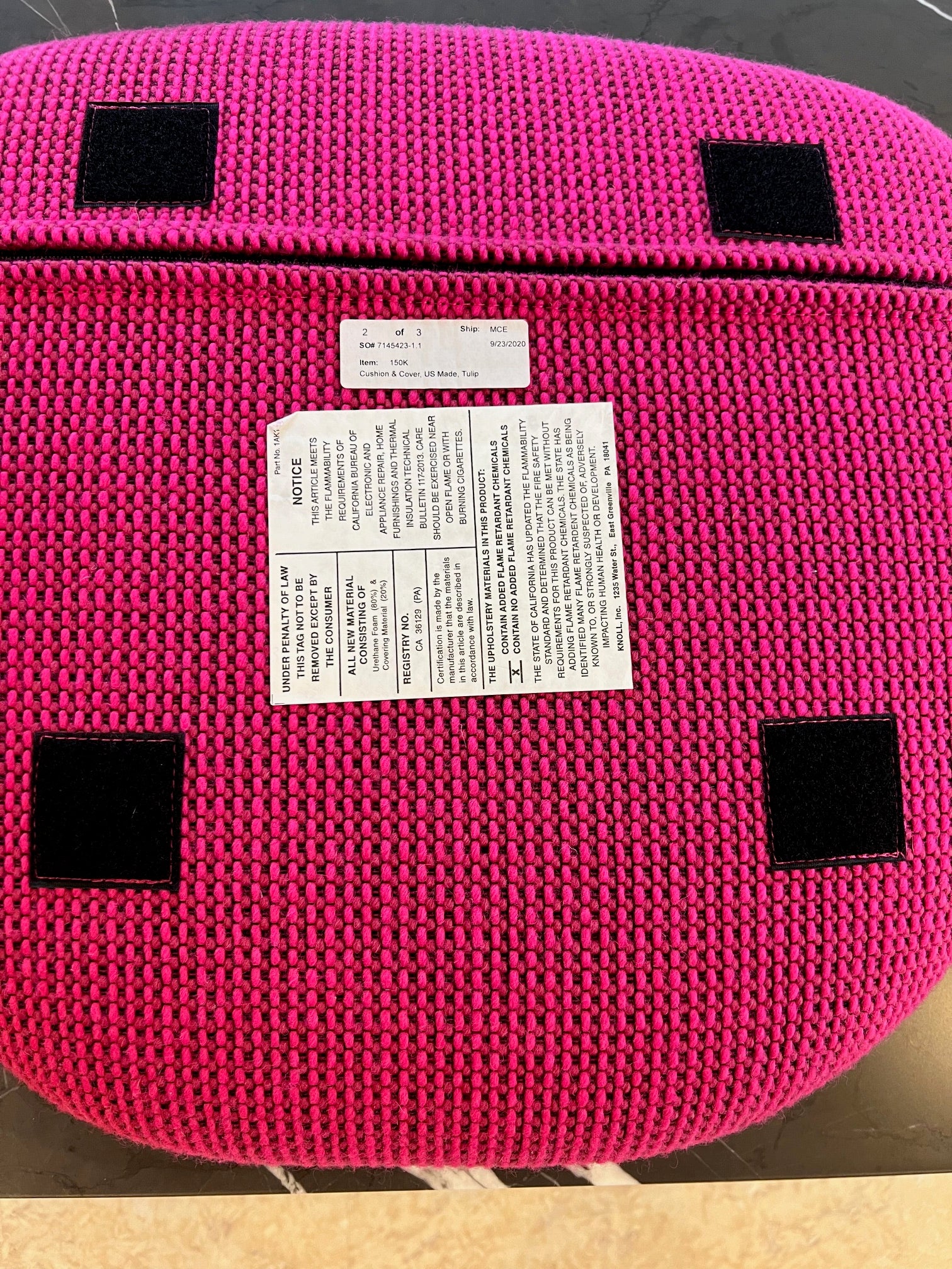 Saarinen Armless Tulip Chair Cushion - Cato - Hot Pink H80052