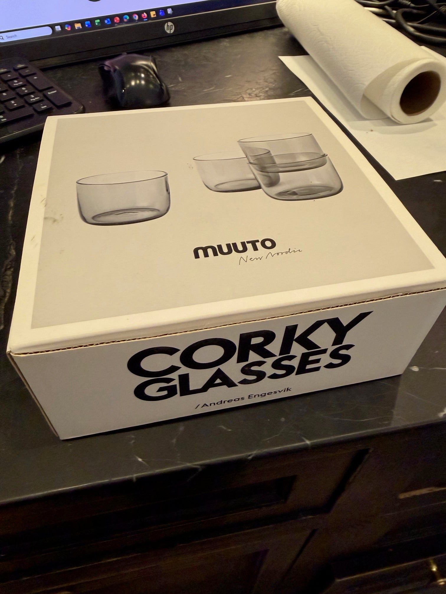 Corky Drinking Glasses Short Set of 4 ***Moving Sale****GREY