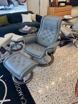 40% off -Stressless Royal and ottoman - Paloma Neutral Grey-****Floor Sample***** Chair Stressless 