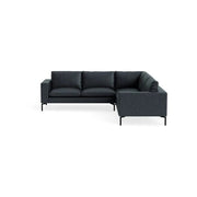 New Standard Sectional Sofa BluDot Right Ink Leather - Black Legs 