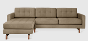 Jane 2 Bi-Sectional / Fabric: Merino Mocha / Base: Walnut Sofa Gus Modern 