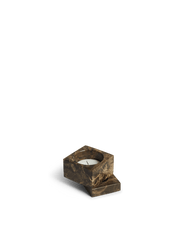 Jeu De Dés Candle Holder - Set of 4 Candles and Candleholders Woud Brown Marble Style: 1 