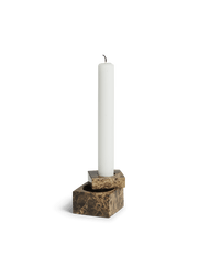 Jeu De Dés Candle Holder - Set of 4 Candles and Candleholders Woud Brown Marble Style: 2 