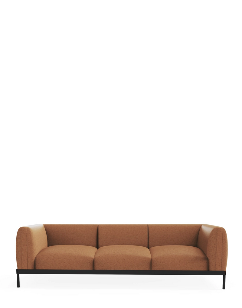 Asia leather three-seater sofa