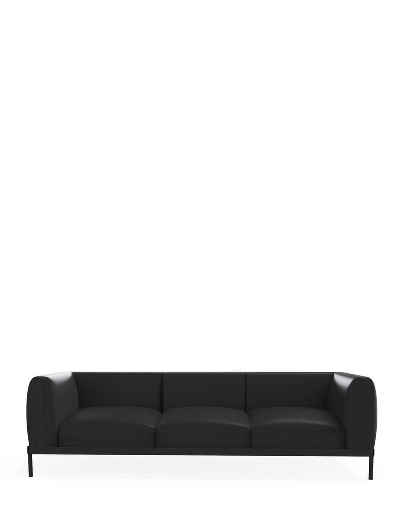 Asia leather three-seater sofa