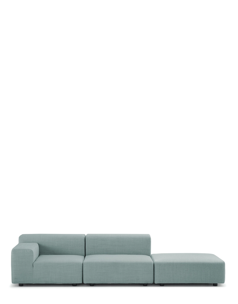 Plastics outdoor two-seater + pouf right