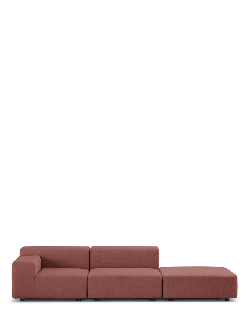 Plastics outdoor two-seater + pouf right