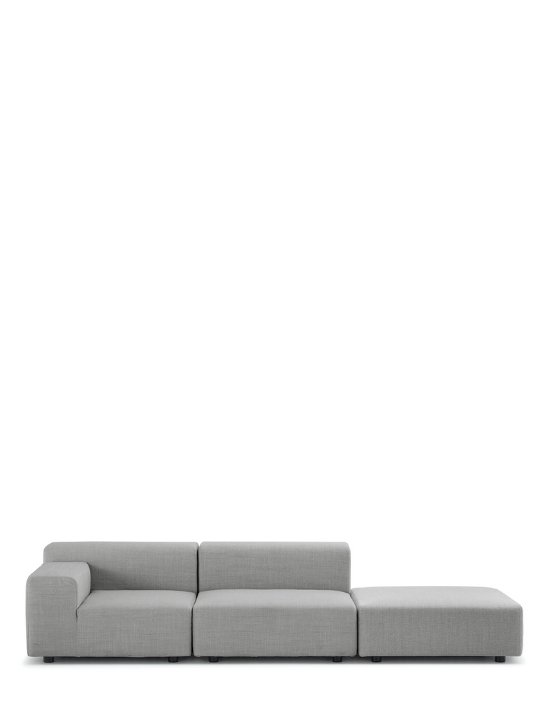 Plastics outdoor two-seater + pouf right