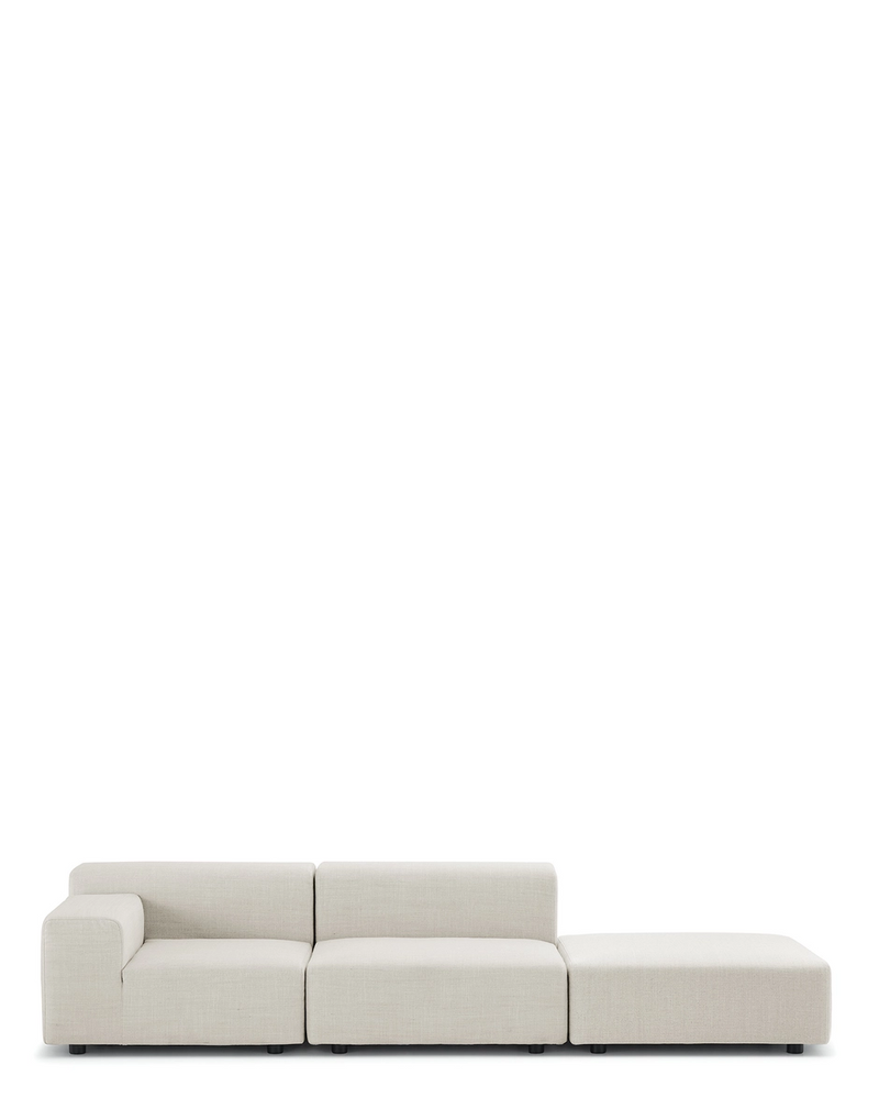 Plastics outdoor two-seater + pouf right