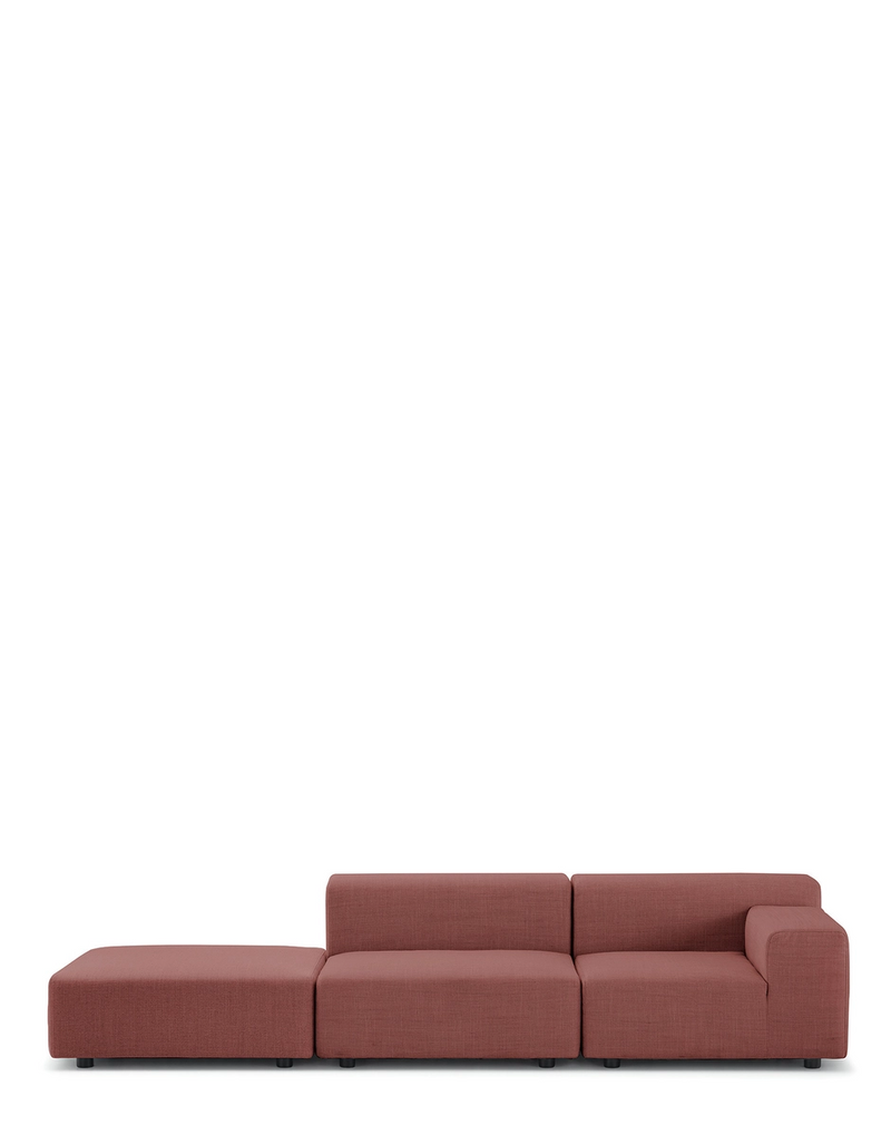 Plastics outdoor two-seater + pouf left