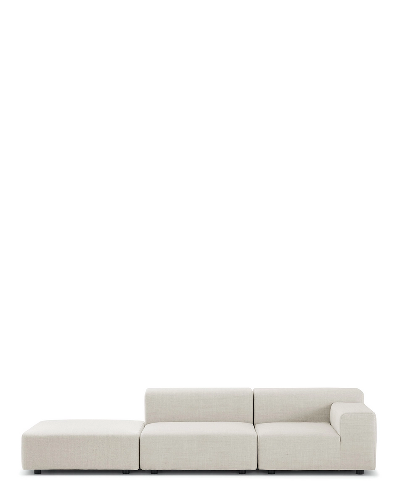 Plastics outdoor two-seater + pouf left