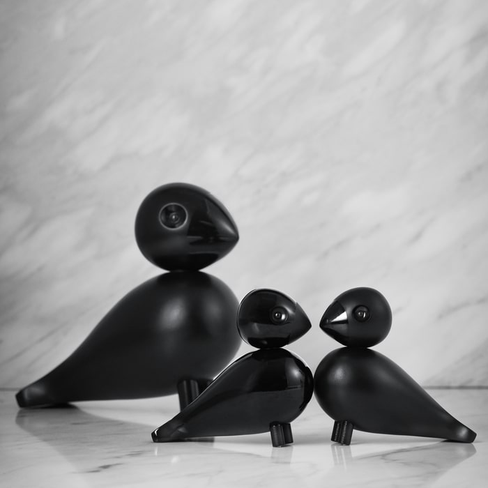 Kay Bojesen Lovebirds, Painted Beech, styled view