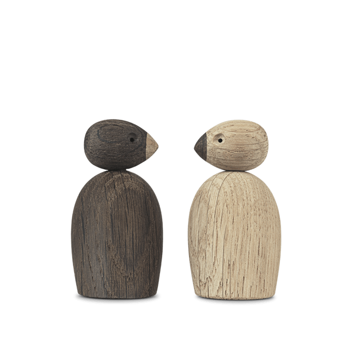 Kay Bojesen Pair of Sparrows, Small, Oak/Smoked Oak, view 3