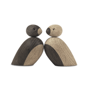 Kay Bojesen Pair of Sparrows, Small, Oak/Smoked Oak