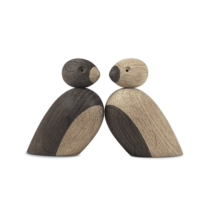 Kay Bojesen Pair of Sparrows, Small, Oak/Smoked Oak