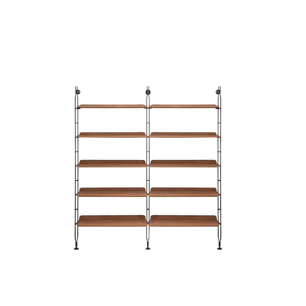 Adam Wood Bookcase Shelves Kartell 2 Dark Wood/Black 