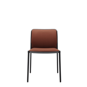Audrey Soft (2 Chairs) Side/Dining Kartell No Arms Painted Aluminum Black Trevira Brown