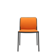 Audrey Soft (2 Chairs) Side/Dining Kartell No Arms Painted Aluminum Black Trevira Orange