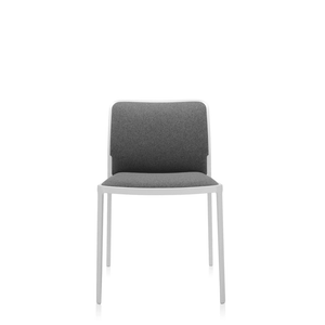 Audrey Soft (2 Chairs) Side/Dining Kartell No Arms Painted Aluminum White Trevira Grey