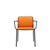 Audrey Soft (2 Chairs) Side/Dining Kartell With Arms Painted Aluminum Black Trevira Orange