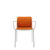 Audrey Soft (2 Chairs) Side/Dining Kartell With Arms Painted Aluminum White Trevira Orange