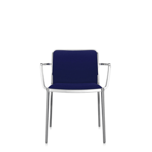 Audrey Soft Polished (2 Chairs) Side/Dining Kartell With Arms / Blue 