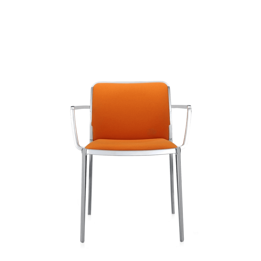 Audrey Soft Polished (2 Chairs) Side/Dining Kartell With Arms / Orange 