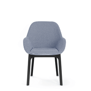 Clap Embossed Fabric Armchair Chairs Kartell Black/Blue 