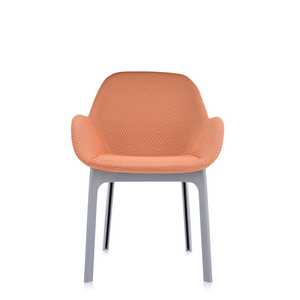 Clap Embossed Fabric Armchair Chairs Kartell Grey/Orange 